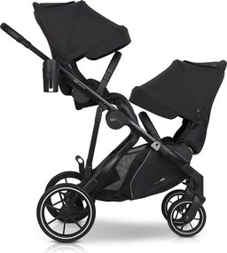 Súrodenecký kočík EasyGo Duoflex Ebony Black 2 športové časti