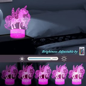 3Dmix 3DL-DFS051 – 3D LED nočná lampa - Jednorožec (Aroma)