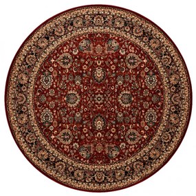 Koberec KASHQAI 4362 300 ornament, bordový / čierny kruh