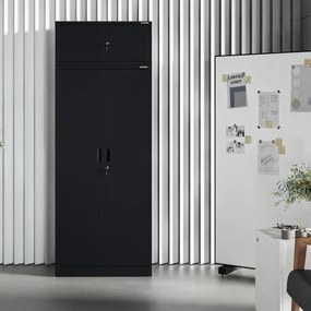 Nadstavec na šatníkovú skriňu EWA Compact 800 x 380 x 400 mm, čierny