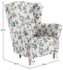 Tempo Kondela Kreslo ušiak, látka rose 14, CHARLOT