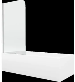 Mexen Vega obdĺžniková vaňa 160 x 70 cm s obkladom a 1-krídlovou sprchovou zástenou 80 cm, transparentnéné, chrómová