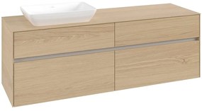 VILLEROY &amp; BOCH Collaro závesná skrinka pod umývadlo na dosku (umývadlo vľavo), 4 zásuvky, 1600 x 500 x 548 mm, Nordic Oak, C12100VJ