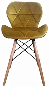 Bestent Jedálenské stoličky 4ks zamatové žlté AMBER