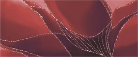 Obraz - Červená abstraktná kvetina N⁰2 (120x50 cm)