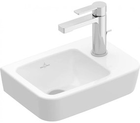 VILLEROY &amp; BOCH O.novo Compact závesné umývadielko s otvorom vpravo, bez prepadu, 360 x 250 mm, biela alpská, 43433701