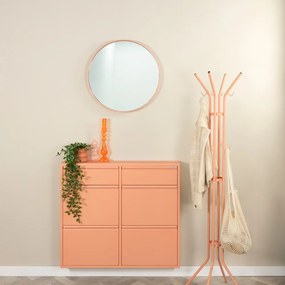 Kovová výklopná skrinka na topánky v lososovej farbe 98x86x15 cm Billy – Spinder Design