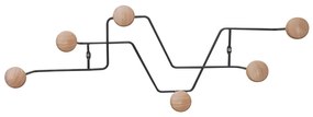 Čierny kovový nástenný vešiak Zig Zag - PT LIVING