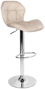 Barová stolička GORDON VELVET béžová/strieborná