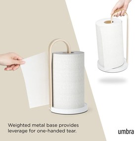 Biely drevený stojan na papierové utierky ø 17 cm Bellwood – Umbra