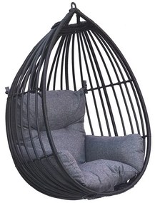 Závesné ratanové kreslo VALETA čierne bez stojana