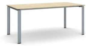 Rokovací stôl INFINITY so sivostriebornou podnožou 1800 x 900 x 750 mm, dub prírodný