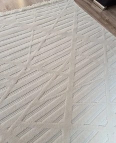 HU Krémovo, béžový moderný koberec TWIST CREAM 20294A Rozmer: 60x100 cm