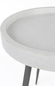 Okrúhly odkladací stolík s mramorovou doskou ø 33 cm Karrara – White Label