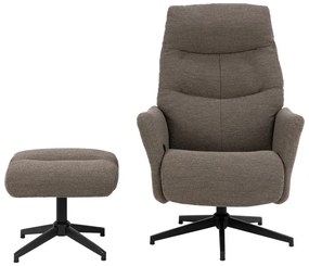 Sivo-hnedé relaxačné kreslo z textílie buklé London – Actona