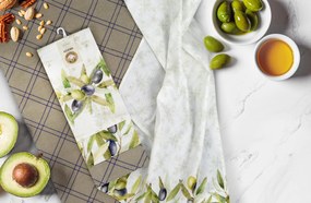 KUCHYNSKÉ UTIERKY OLIVE SADA 9 KS 50X75 CM VZOROVANÉ