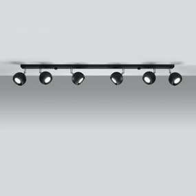 Bodové svietidlo Oculare, 6x čierne kovové tienidlo, (možnosť polohovania)