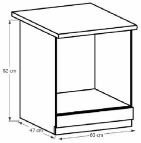 Dolná kuchynská skrinka na vstavané spotrebiče D60ZK Provense (biela + sosna andersen). Vlastná spoľahlivá doprava až k Vám domov. 1015163