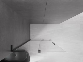 Mexen Velar L, posuvná sprchová zástena Walk-in 100 x 200 cm, 8mm číre sklo, čierna matná, 871-100-003-03-70