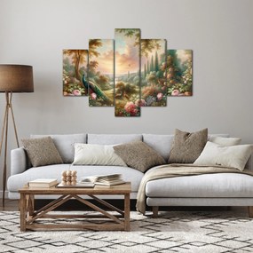 Obraz - Pávy v záhrade (150x105 cm)