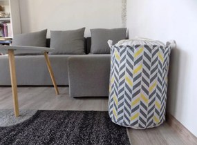 Sivo-žltý kôš na hračky a bielizeň KATAN