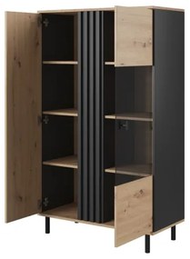 Vitrína BADIA dub/antracit