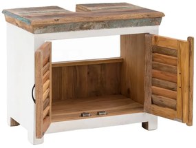 furniture-nabytek.cz - Masívna skrinka pod umývadlo Perth z recyklovaného dreva, lakovaná, biela/barevná
