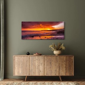 Obraz západu slnka pri mori (120x50 cm)