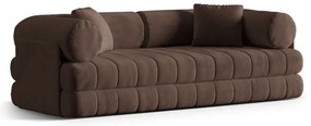 Hnedá zamatová rozkladacia pohovka 206 cm Kemi – Cosmopolitan Design