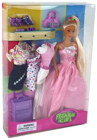 Lean Toys Bábika princezná Lucy s kufrom a príslušenstvom