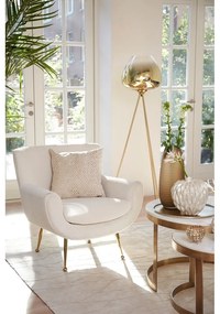 Krémové kreslo z textílie buklé Vinstra – Light &amp; Living