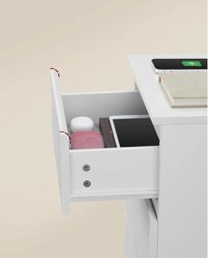 Nočný stolík Vasagle Girgo so zásuvkou a USB portmi biely