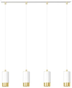 FUMIKO 4 | dizajnová závesná lampa Farba: Biela / zlatá