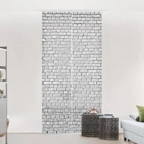 Súprava posuvnej záclony - Brick Tile Wallpaper Black -2 panely