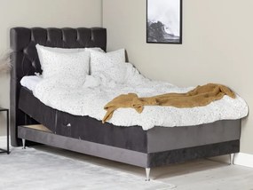 Vansbro 120 polohovateľná boxspring posteľ sivý zamat čelo Sarna