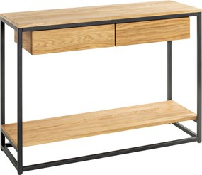 XXXLutz KONZOLOVÝ STOLÍK, čierna, farba duba, drevo, kov, 100/35/75 cm - Online Only obývacie izby - 001931052201