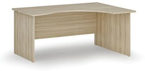 Ergonomický kancelársky pracovný stôl PRIMO WOOD, 1600 x 1200 mm, pravý, dub prírodný