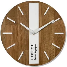 Dekorstudio Drevené hodiny DUB klasik 30cm - biele