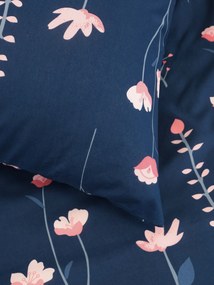 Predĺžené bavlnené obliečky Renforcé – Vlčie maky tmavo modré