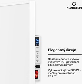 Klarstein Wonderwall 360 Smart, infračervený ohrievač, 60 x 60 cm, 360 W, týždenný časovač, IP24, biely