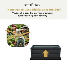 Vyvýšený záhradný záhon so základňou BestBerg VZ-P4 / 80 x 45 x 31 cm / šedá