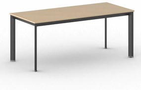 Kancelársky stôl PRIMO INVITATION, čierna podnož, 1800 x 800 mm, buk