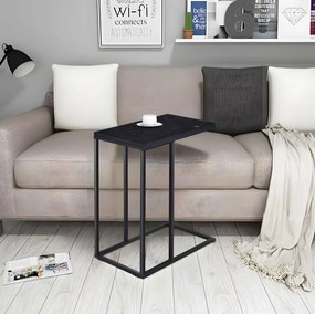 ModernHome Konferenčný stolík na notebook v tvare C, mramorová čierna ModernHome