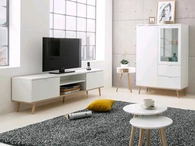 TV skrinka Göteborg, biela / dub sonoma