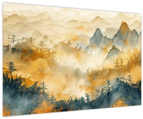 Obraz - Pohorie, akvarel (90x60 cm)