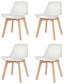 Jedálenské stoličky 4 ks, biele, plast 244537