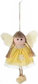 Závesný anjelik – žltý 12 cm