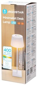 Aigostar - LED RGBW Vonkajšia stmievateľná nabíjacia lampa 4W/5V 3600mAh biela IP54