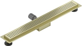 Mexen Flat, lineárny podlahový žľab 60 cm, M08, zlatá matná, 1A25060-15
