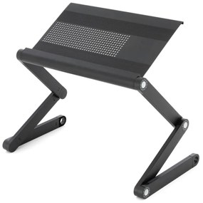 Stolík na laptop nastaviteľný s vetracími štrbinami - čierny